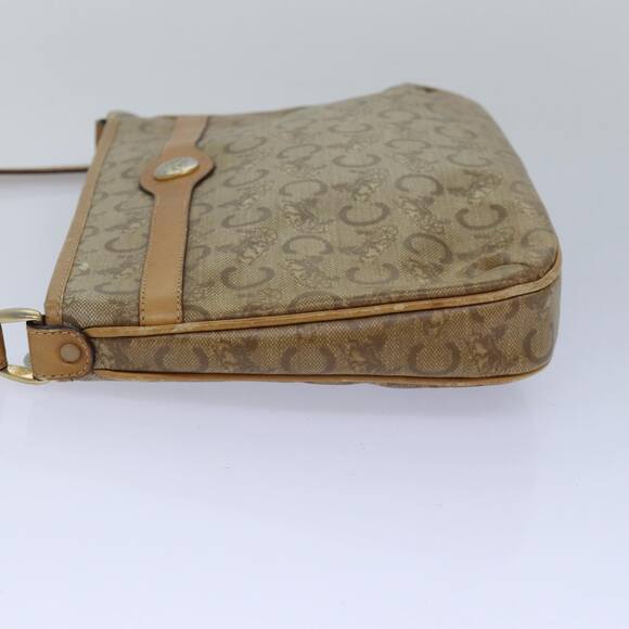 CELINE C Macadam Canvas Shoulder Bag Leather Beige - Picture 4 of 12